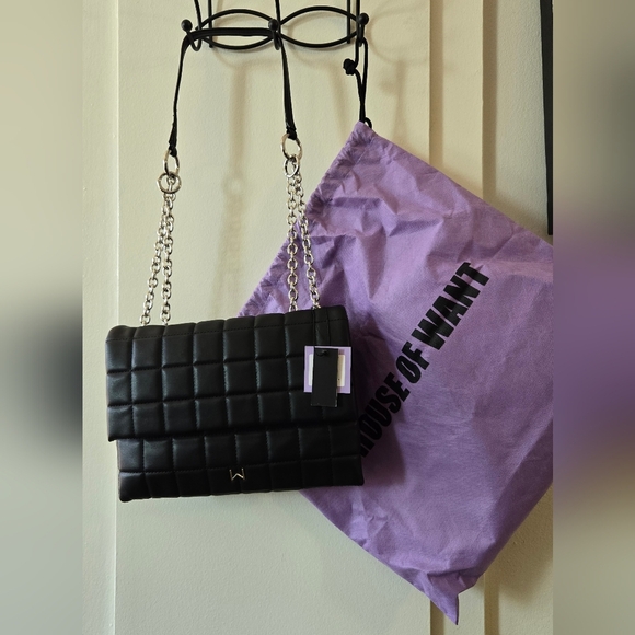 House of Want, Peta Cert. Vegan, Quilted Shoulder Hand Bag NWT - Picture 14 of 14